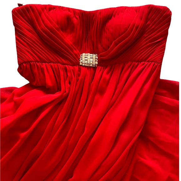 JS Boutique Red Dress/ Gown Sz 6 - Picture 3 of 4